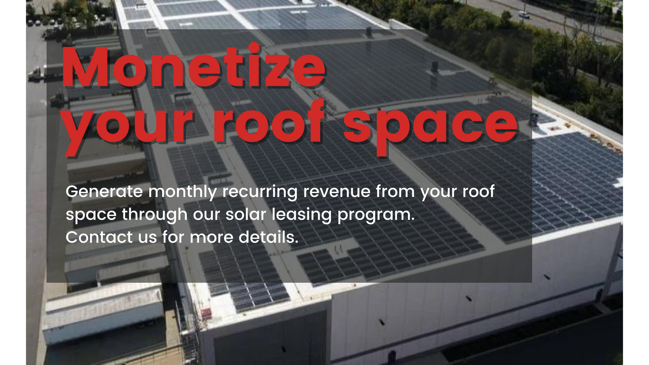 Monetize your roof space Monetize your roof space